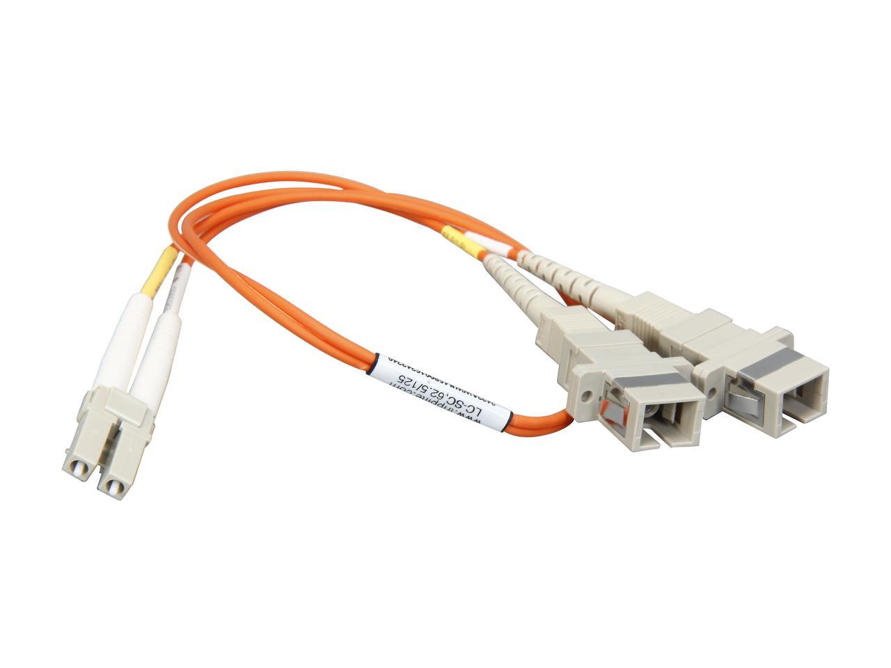 Tripp Lite N458-001-62 1 ft. 0.3M (1-ft.) Duplex MMF 62.5/125 Adapter (LC-Male/SC-Female) Male to Female