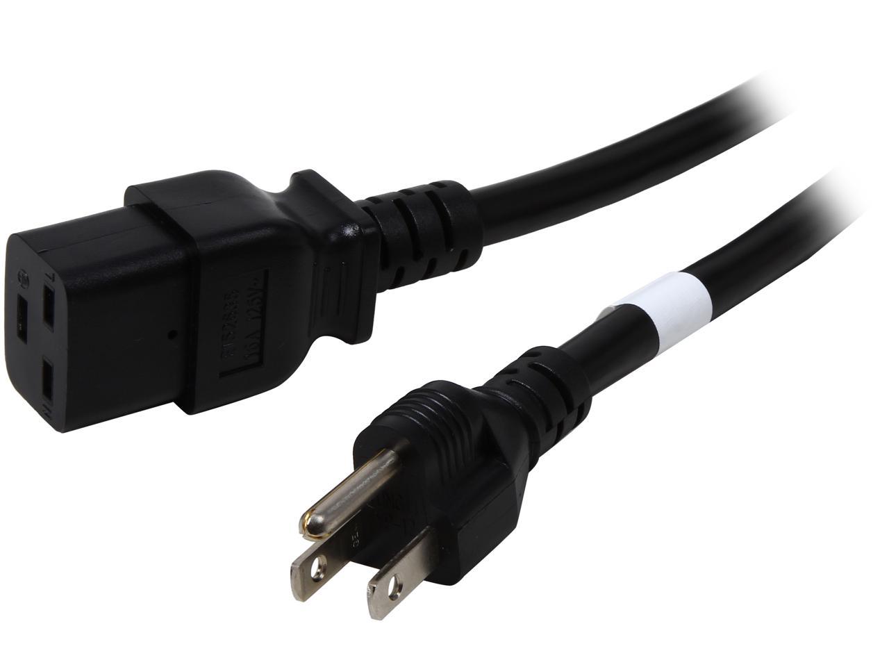 Tripp Lite Model P034-010 10 ft. IEC-320-C19 to NEMA 5-15P 14AWG Heavy Duty Power Cable