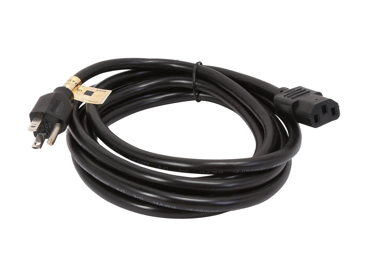 Tripp Lite Model P007-010 10 ft. Heavy-Duty Power Cord, C-13 (F) to 5-15 (M)