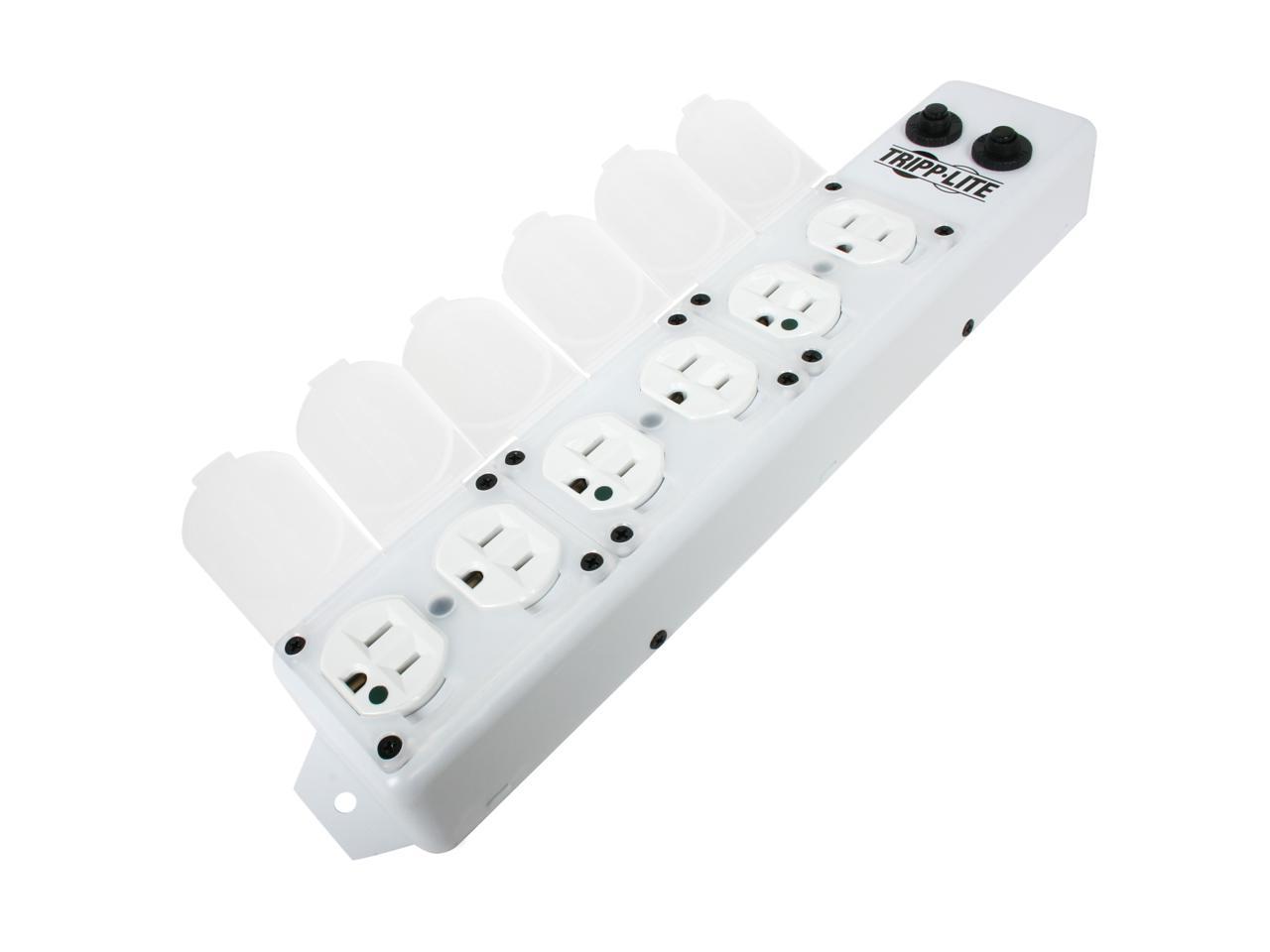 Tripp Lite Medical-Grade Power Strip; 6 15A Hospital-Grade Outlets, Safety Covers, 15 ft. Cord, For Patient-Care Vicinity – UL 1363A (PS-615-HG-OEM)