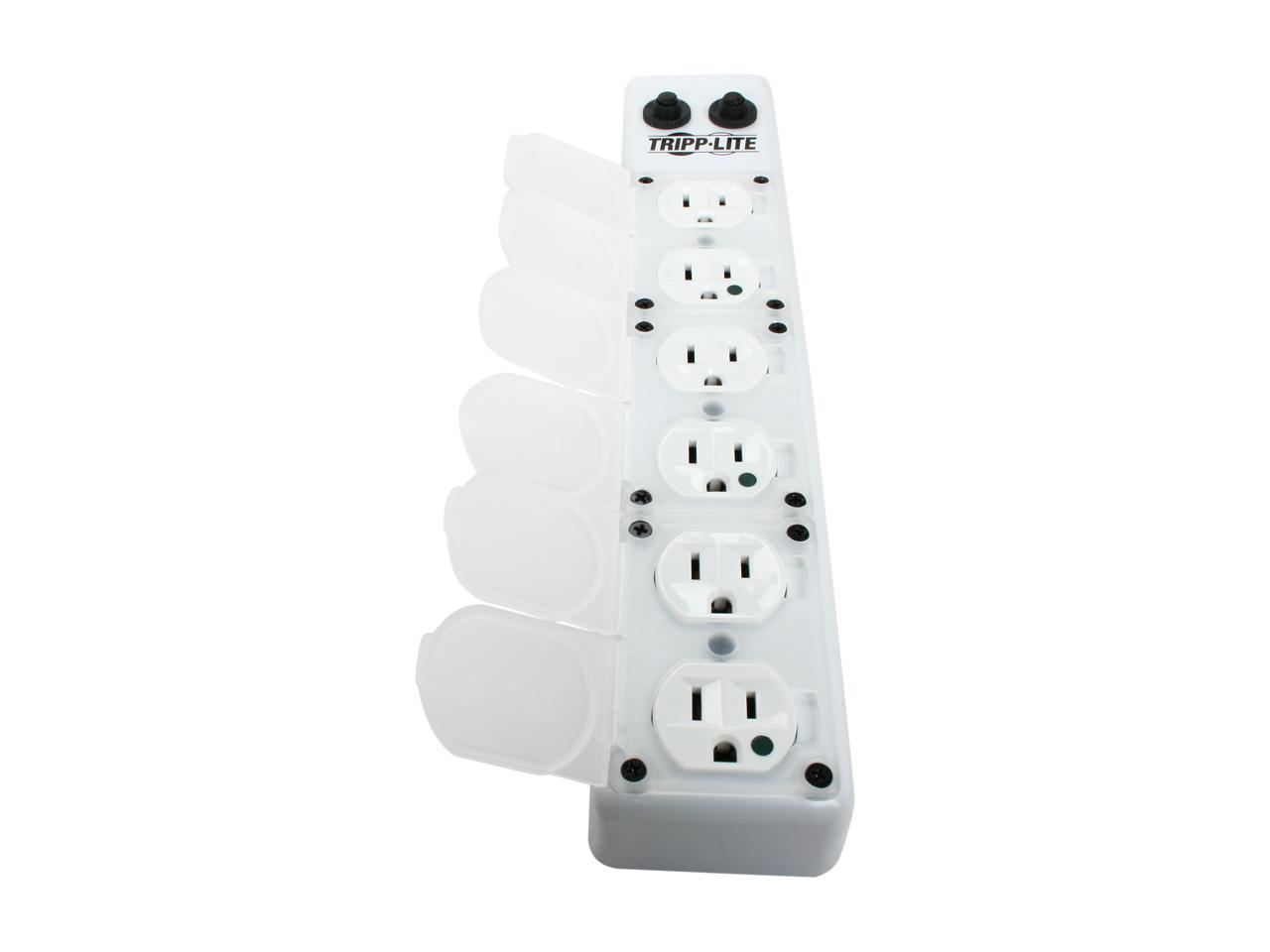 Tripp Lite Medical-Grade Power Strip; 6 15A Hospital-Grade Outlets, Safety Covers, 15 ft. Cord, For Patient-Care Vicinity – UL 1363A (PS-615-HG-OEM)