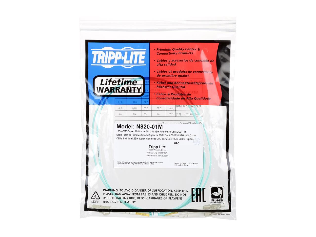 Tripp Lite N820-01M See Product Details 10Gb Duplex MMF 50/125 LSZH Patch Cable (LC/LC)
