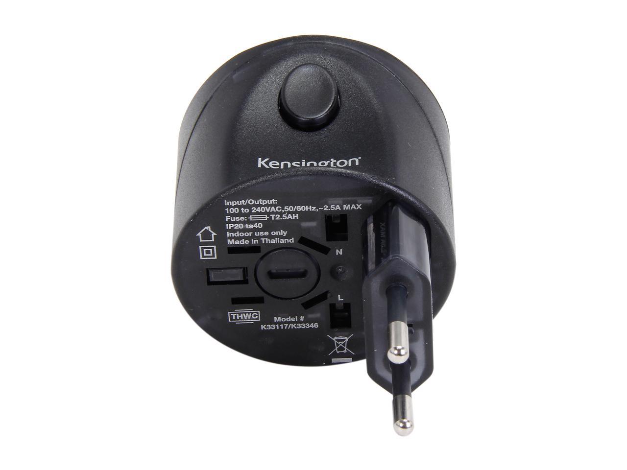 Kensington K33117 Black International Travel Plug Adapter