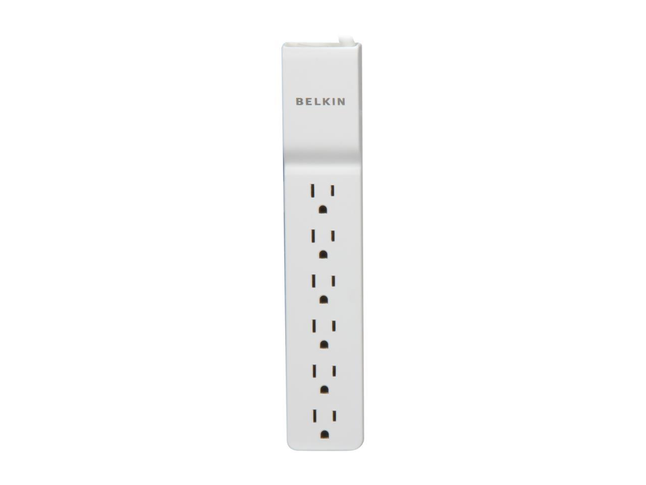 BELKIN BE106001-06R 6 ft 6 Outlets 720 J Home/Office SlimLine Surge Suppressor