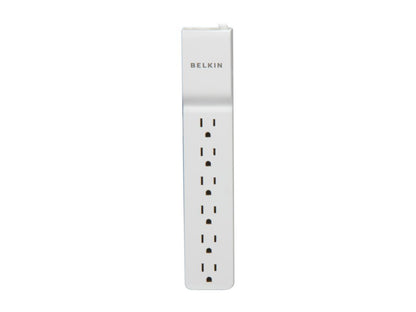 BELKIN BE106001-06R 6 ft 6 Outlets 720 J Home/Office SlimLine Surge Suppressor