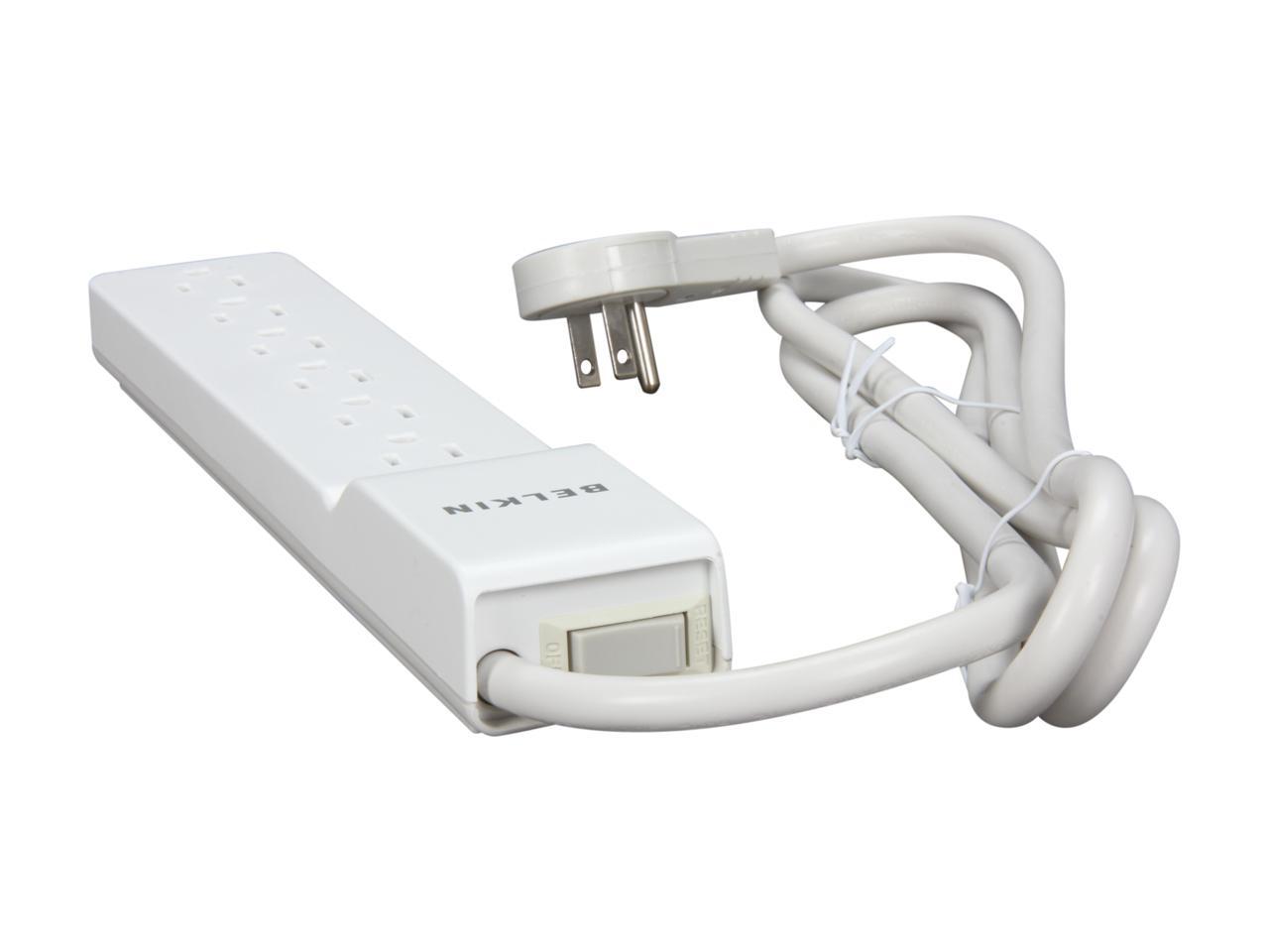 BELKIN BE106001-06R 6 ft 6 Outlets 720 J Home/Office SlimLine Surge Suppressor