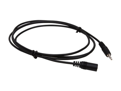 C2G 13787 3.5mm M/F Shielded Stereo Audio Extension Cable, Black (6 Feet, 1.82 Meters)