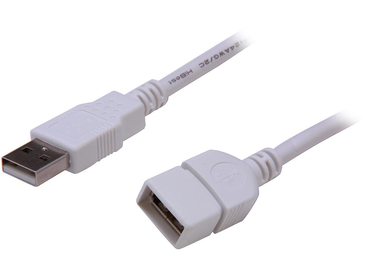 C2G 19003 USB Extension Cable - USB 2.0 A Male to A Female Extension Cable, White (3.3 Feet, 1 Meter)