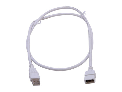 C2G 19003 USB Extension Cable - USB 2.0 A Male to A Female Extension Cable, White (3.3 Feet, 1 Meter)