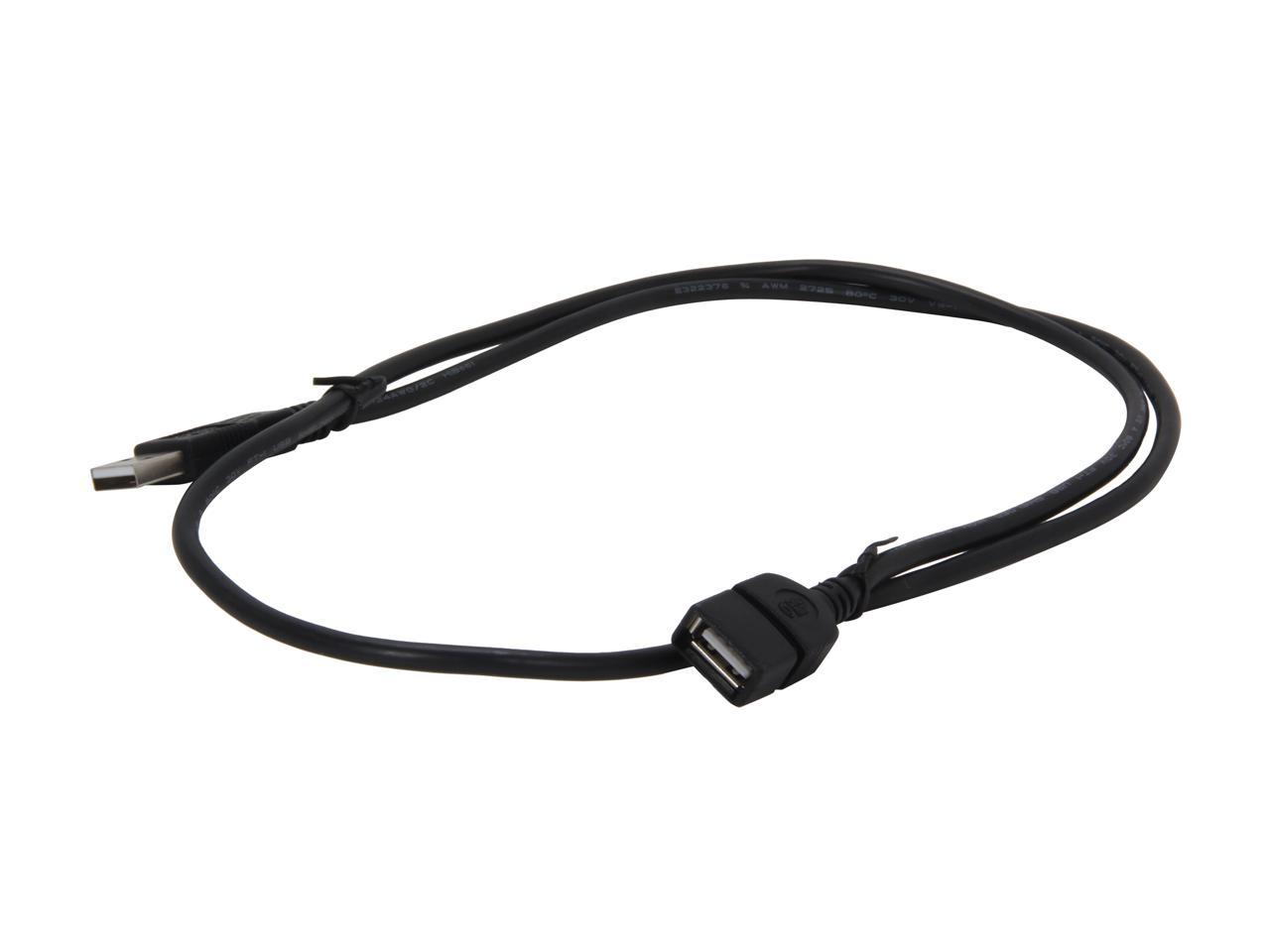 C2G 52106 USB Extension Cable - USB 2.0 A Male to A Female Extension Cable, Black (3.3 Feet, 1 Meter)
