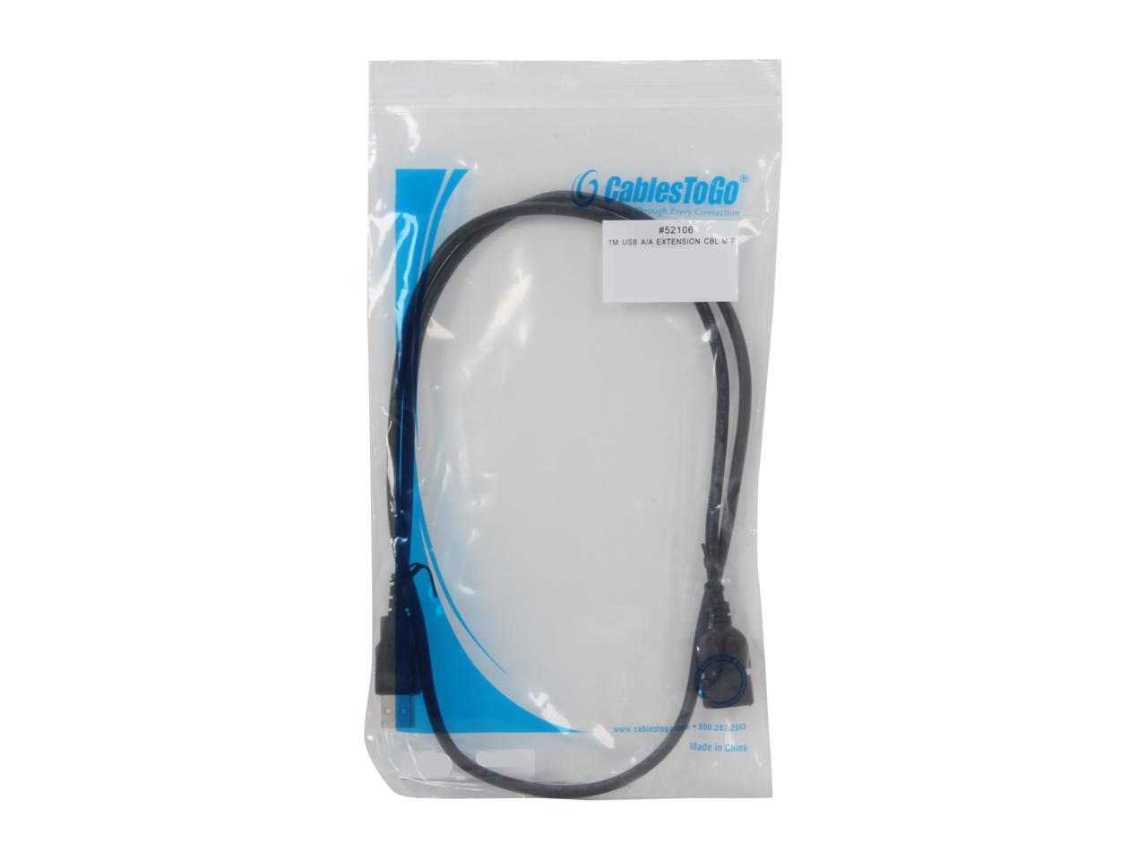 C2G 52106 USB Extension Cable - USB 2.0 A Male to A Female Extension Cable, Black (3.3 Feet, 1 Meter)