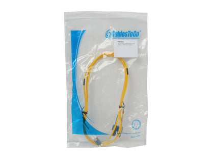 C2G 26260 OS2 Fiber Optic Cable - LC-SC 9/125 Duplex Single-Mode PVC Fiber Cable, Yellow (6.6 Feet, 2 Meters)