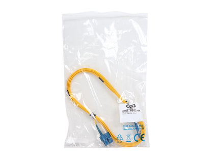 C2G 29920 OS2 Fiber Optic Cable - LC-SC 9/125 Duplex Multimode PVC Fiber Cable, Yellow (9.8 Feet, 3 Meters)