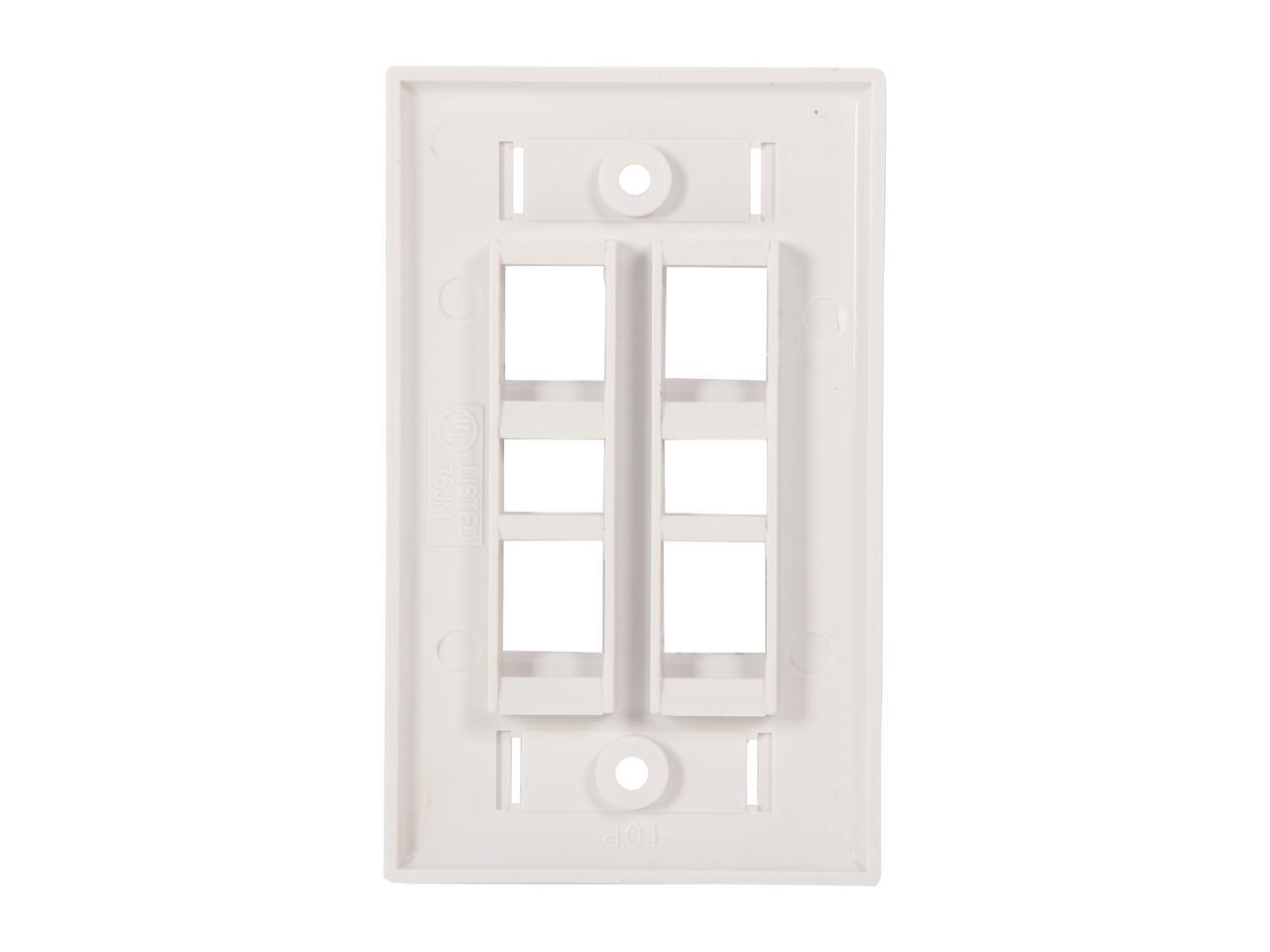 C2G 03413 Four Port Keystone Single Gang Wall Plate, White