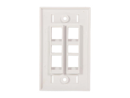 C2G 03413 Four Port Keystone Single Gang Wall Plate, White