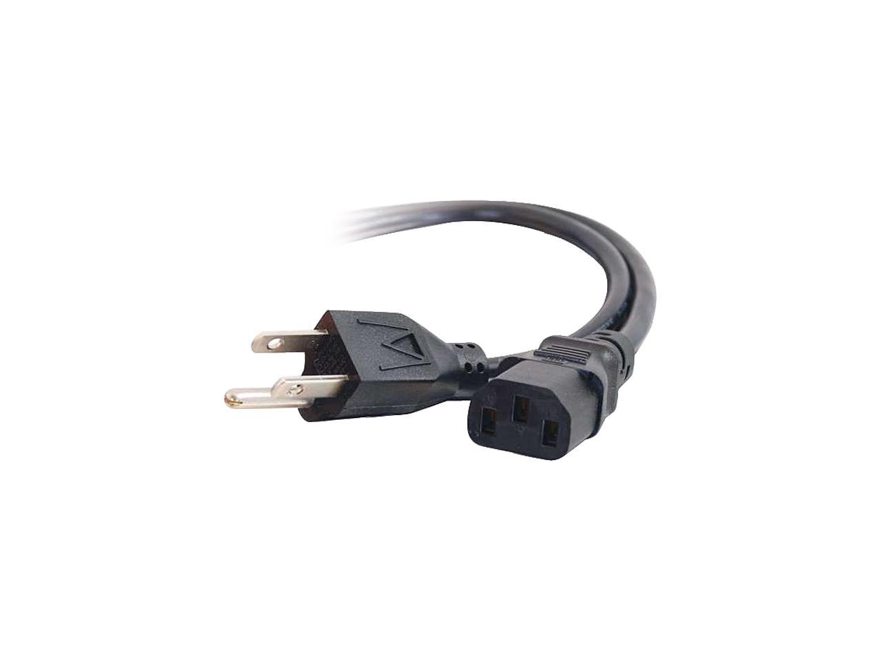 C2G 29928 16 AWG Universal Power Cord - NEMA 5-15P to IEC320C13, TAA Compliant, Black (8 Feet, 2.43 Meters)