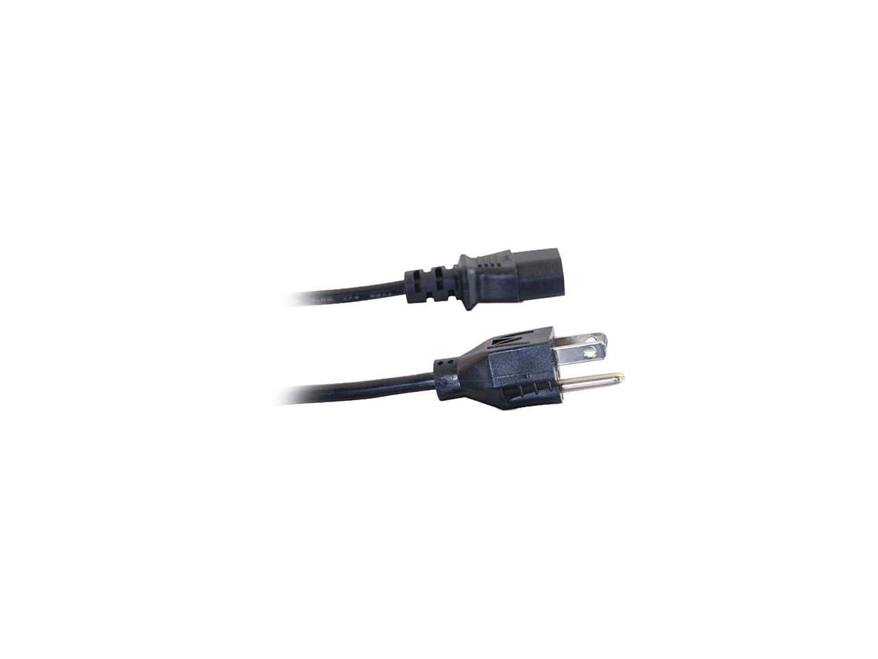 C2G 29928 16 AWG Universal Power Cord - NEMA 5-15P to IEC320C13, TAA Compliant, Black (8 Feet, 2.43 Meters)