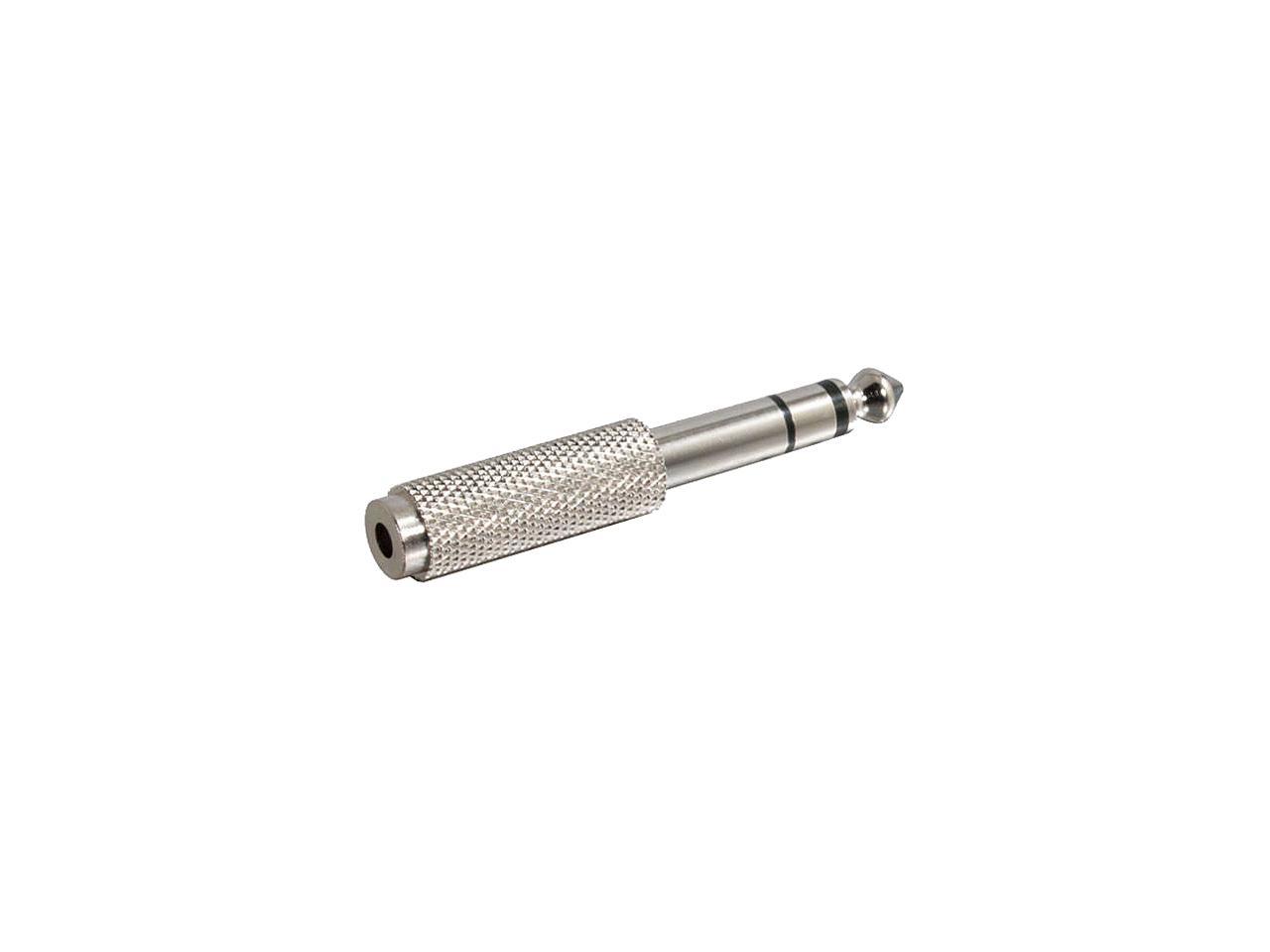 C2G 40639 1/4 Inch Stereo Male to 3.5mm Stereo Female Adapter, TAA Compliant, Silver