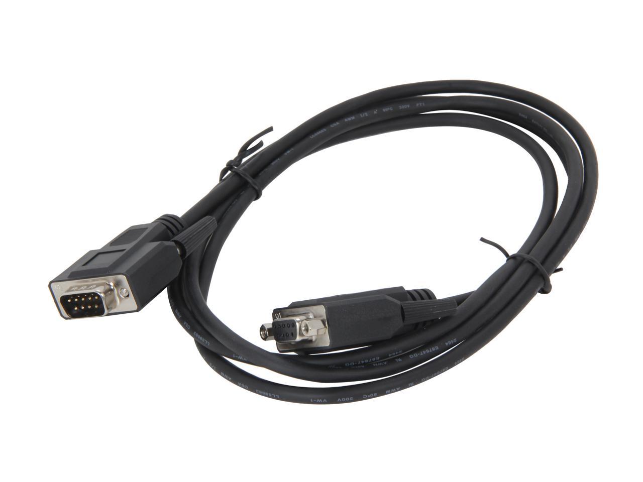 C2G 52030 DB9 M/F Serial RS232 Extension Cable, Black (6 Feet, 1.82 Meters)