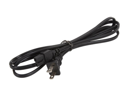 C2G 27399 18 AWG 2-Slot Polarized Power Cord - NEMA 1-15P to IEC320C7 (C7) TAA Compliant, Black (6 Feet, 1.82 Meters)