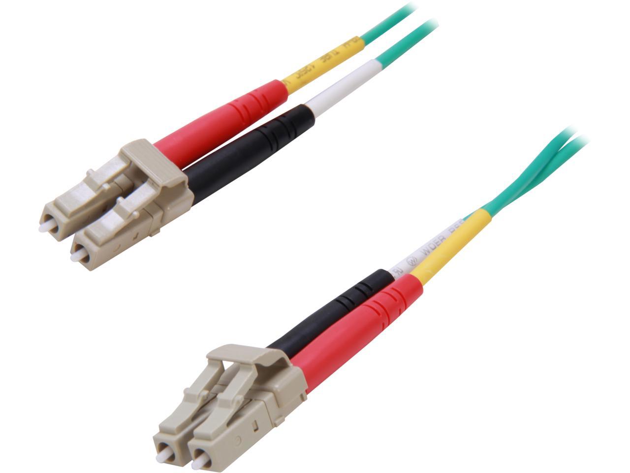 C2G 33050 OM3 Fiber Optic Cable - LC-LC 10Gb 50/125 Duplex Multimode PVC Fiber Cable, Aqua (32.8 Feet, 10 Meters)