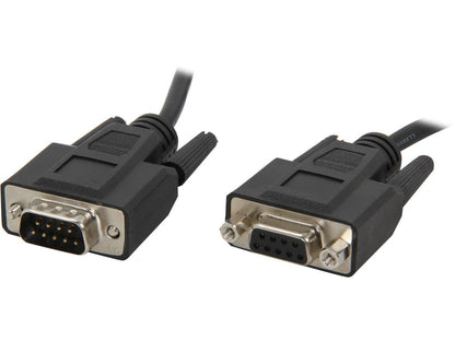 C2G 52032 DB9 M/F Serial RS232 Extension Cable, Black (15 Feet, 4.57 Meters)