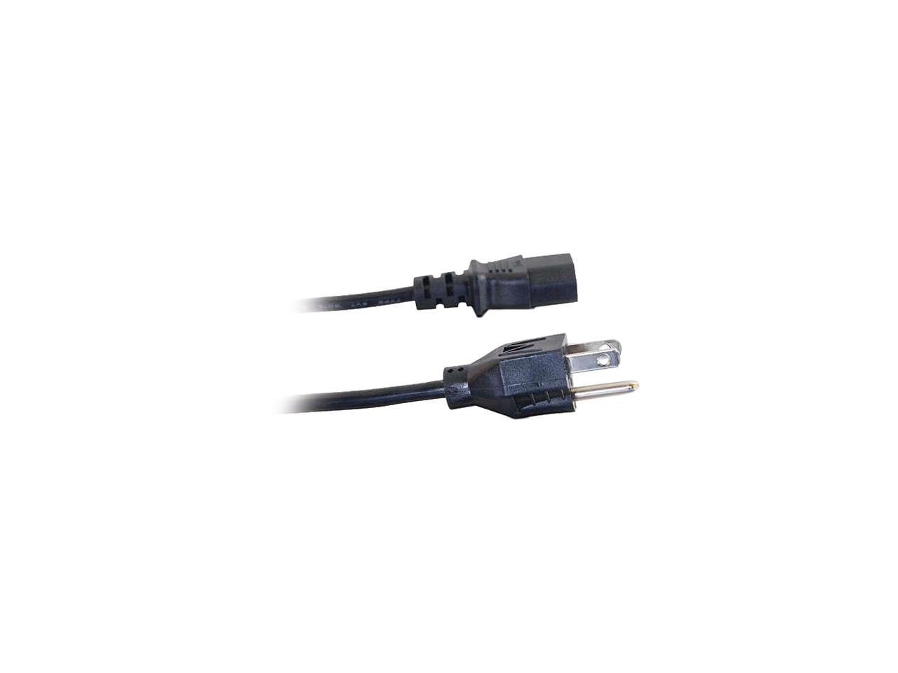 C2G 27901 18 AWG Universal Flat Panel TV Power Cord - NEMA 5-15P to IEC320C13, TAA Compliant, Black (3 Feet, 0.91 Meters)