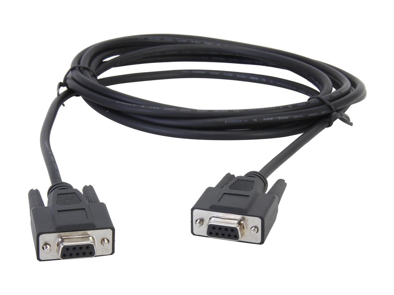 C2G 52039 DB9 F/F Serial RS232 Null Modem Cable, Black (10 Feet, 3.04 Meters)