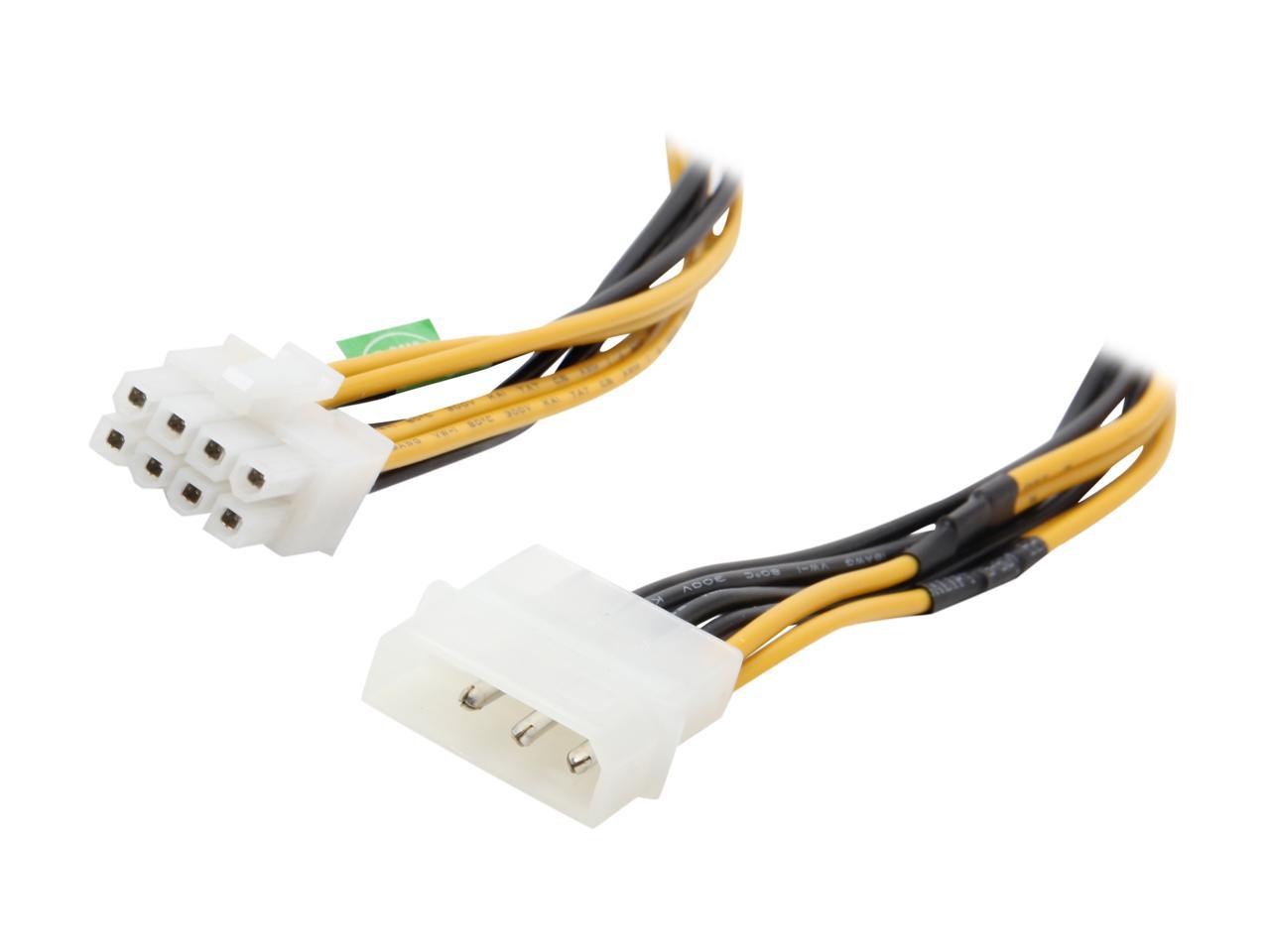 Athena Power Cable-AD4/8Pin 8 in. 4pin (HD MALE) to 8pin (EPS-12V Female) Convertor - OEM