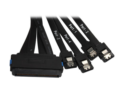 Athena Power Model CABLE-32SAS47 30" 32pin SAS to 4 x SATA 7pin cable