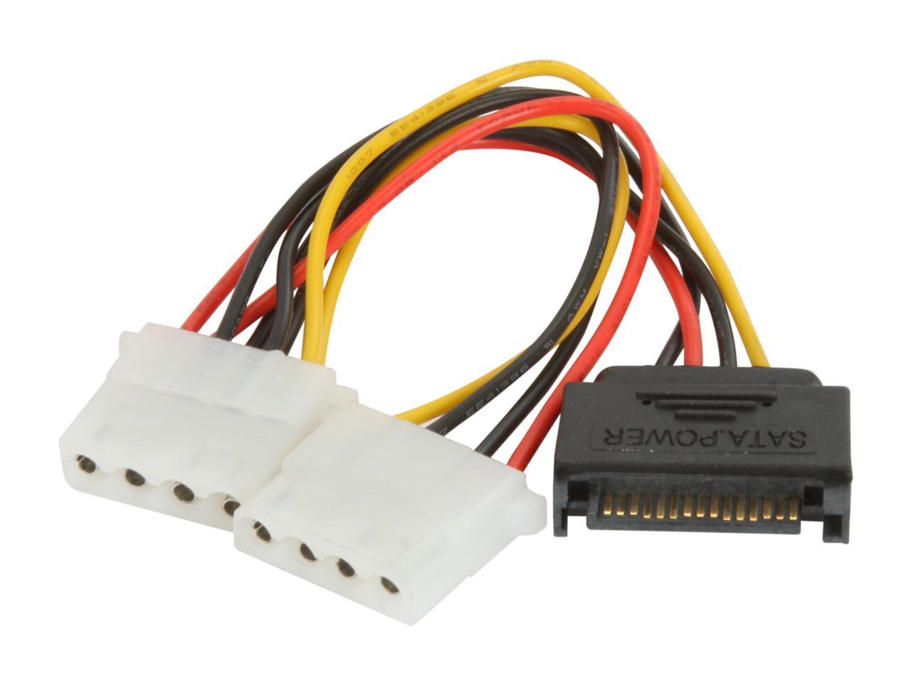 Athena Power CABLE-S15M42 5 + 5 in. SATA 15pin to Dual Molex 4pin Cable
