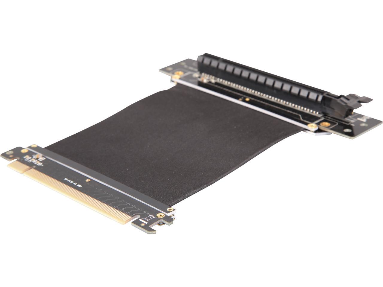Athena Power 100mm/3.94" CABLE-PCIE16A1-R10V2 90-Degree Right Angle Flexible GPU Server / Gaming PCI-E x16 to x16 3.0 Extender Riser Cable Female to Male