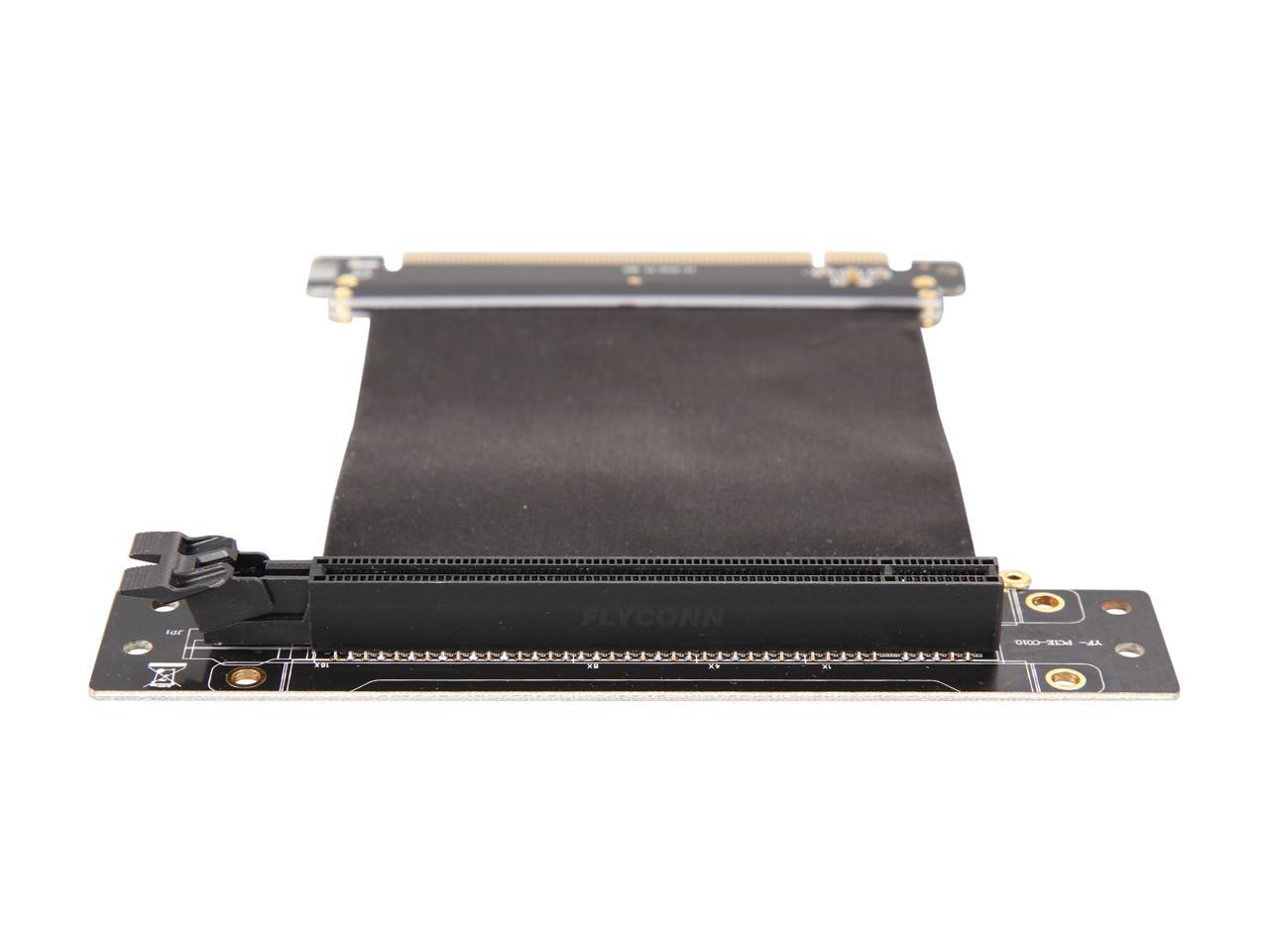 Athena Power 100mm/3.94" CABLE-PCIE16A1-R10V2 90-Degree Right Angle Flexible GPU Server / Gaming PCI-E x16 to x16 3.0 Extender Riser Cable Female to Male