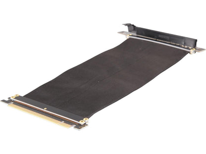 Athena Power 200mm/7.87" CABLE-PCIE16A1-L20V2 90-Degree Left Angle Flexible GPU Server / Gaming PCI-E x16 to x16 3.0 Extender Riser Cable Female to Male
