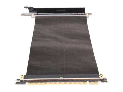 Athena Power 200mm/7.87" CABLE-PCIE16A1-L20V2 90-Degree Left Angle Flexible GPU Server / Gaming PCI-E x16 to x16 3.0 Extender Riser Cable Female to Male