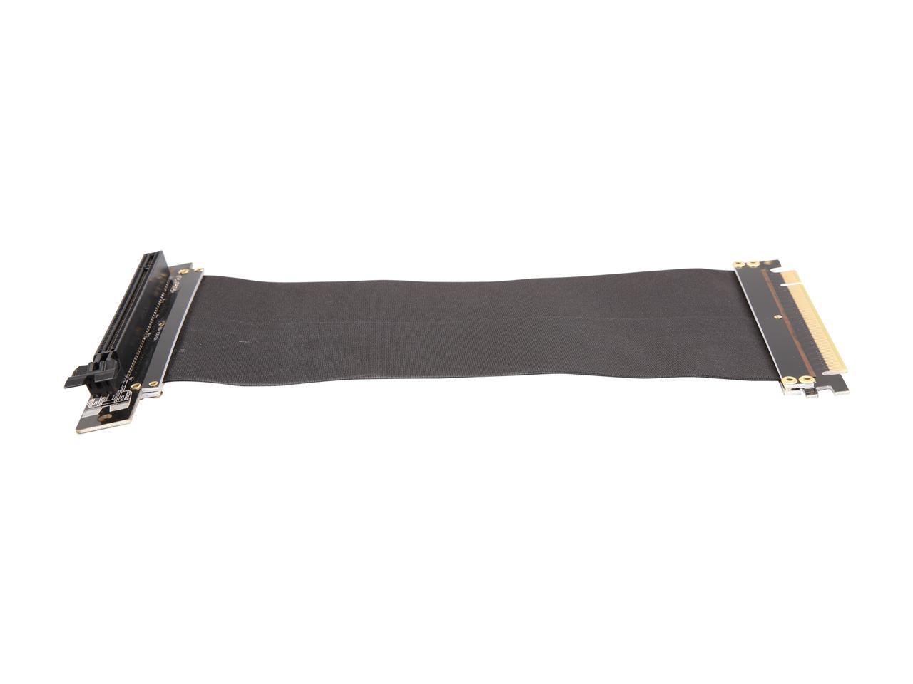 Athena Power 200mm/7.87" CABLE-PCIE16A1-L20V2 90-Degree Left Angle Flexible GPU Server / Gaming PCI-E x16 to x16 3.0 Extender Riser Cable Female to Male