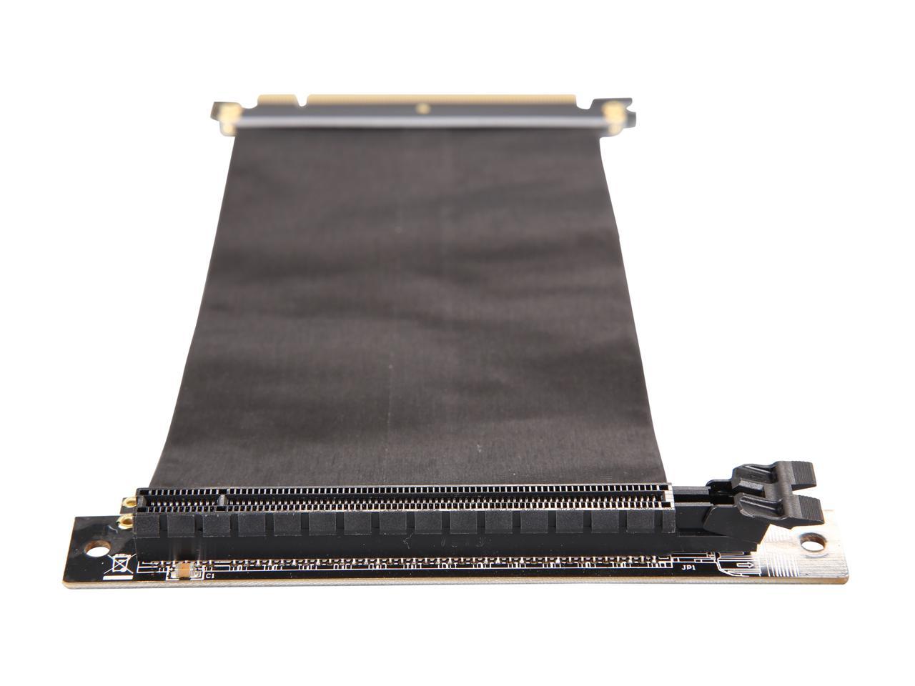 Athena Power 200mm/7.87" CABLE-PCIE16A1-L20V2 90-Degree Left Angle Flexible GPU Server / Gaming PCI-E x16 to x16 3.0 Extender Riser Cable Female to Male