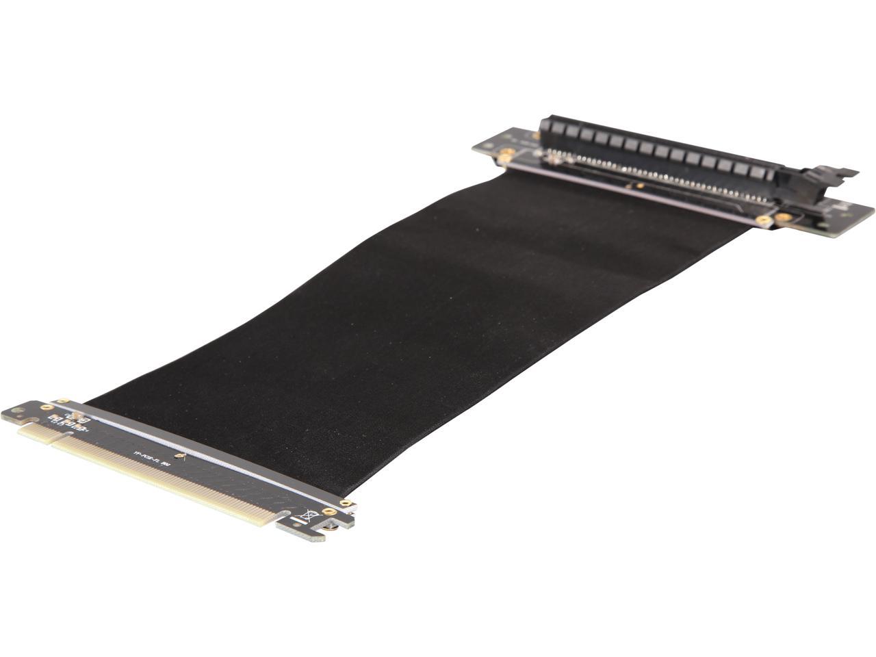 Athena Power 200mm/7.87" CABLE-PCIE16A1-R20V2 90-Degree Right Angle Flexible GPU Server / Gaming PCI-E x16 to x16 3.0 Extender Riser Cable Female to Male