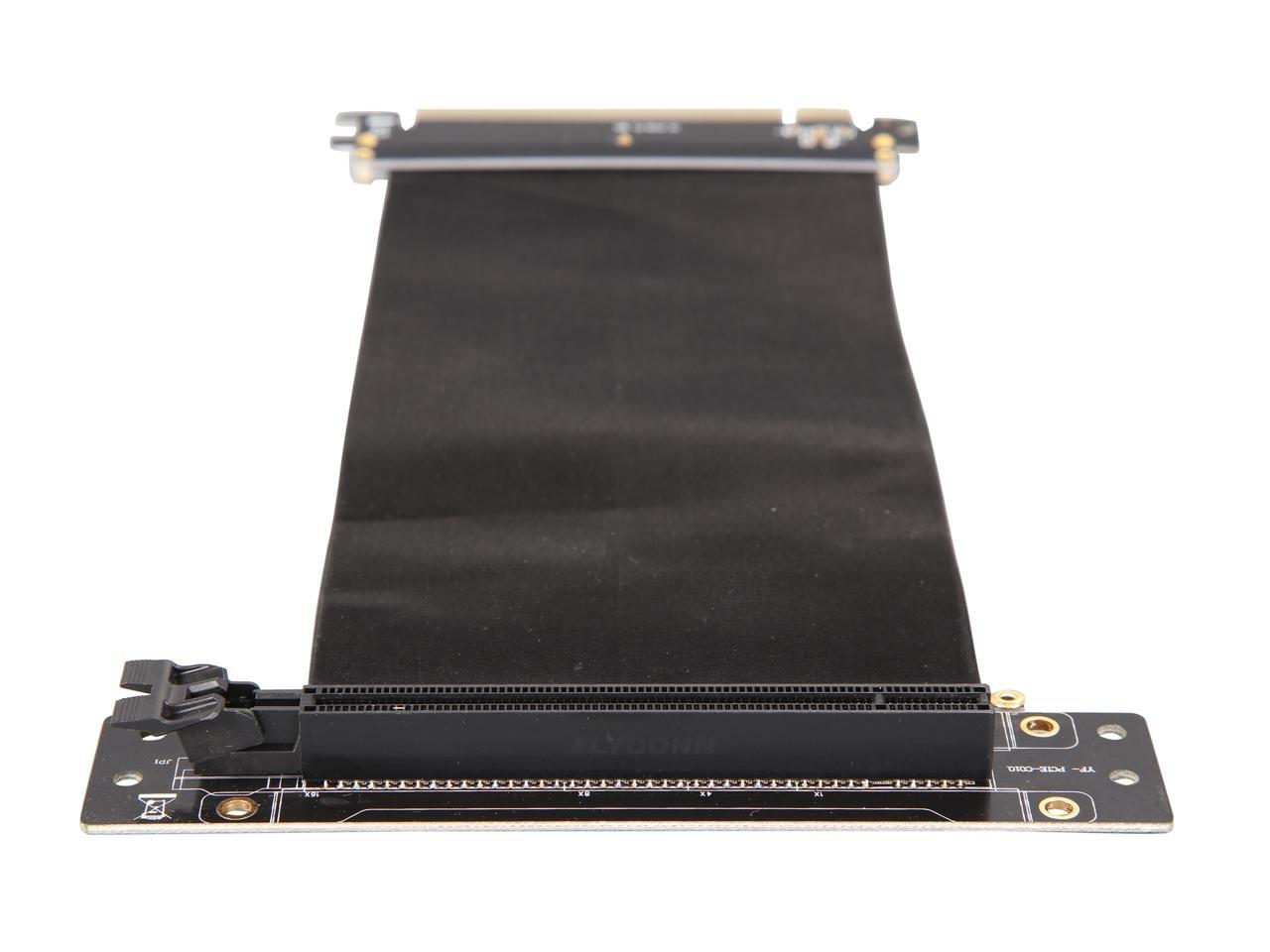 Athena Power 200mm/7.87" CABLE-PCIE16A1-R20V2 90-Degree Right Angle Flexible GPU Server / Gaming PCI-E x16 to x16 3.0 Extender Riser Cable Female to Male