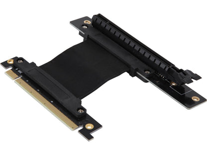 Athena Power CABLE-PCIE16A1-R5V2 Focus 1U/2U Chassis, 50mm Straight PCI-E x16, PCIe 3.0 High Quality Flexible EMI Shielded Ribbon 90-Degree Right Angle Riser Cable, Wide Range Verticle Mounting GPU Support - OEM