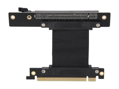 Athena Power CABLE-PCIE16A1-R5V2 Focus 1U/2U Chassis, 50mm Straight PCI-E x16, PCIe 3.0 High Quality Flexible EMI Shielded Ribbon 90-Degree Right Angle Riser Cable, Wide Range Verticle Mounting GPU Support - OEM