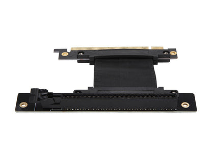 Athena Power CABLE-PCIE16A1-R5V2 Focus 1U/2U Chassis, 50mm Straight PCI-E x16, PCIe 3.0 High Quality Flexible EMI Shielded Ribbon 90-Degree Right Angle Riser Cable, Wide Range Verticle Mounting GPU Support - OEM