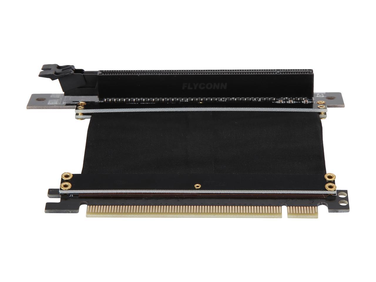 Athena Power CABLE-PCIE16A1-L5V2 Focus 1U/2U Chassis, 50mm Straight PCI-E x16 PCIe 3.0 High Quality Flexible EMI Shielded Ribbon 90-Degree Left Angle Riser Cable, Wide Range Verticle Mounting GPU Support - OEM