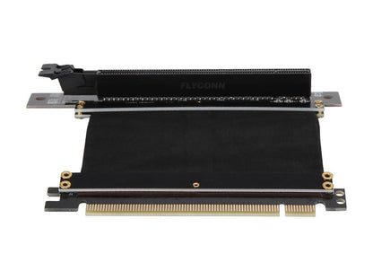 Athena Power CABLE-PCIE16A1-L5V2 Focus 1U/2U Chassis, 50mm Straight PCI-E x16 PCIe 3.0 High Quality Flexible EMI Shielded Ribbon 90-Degree Left Angle Riser Cable, Wide Range Verticle Mounting GPU Support - OEM