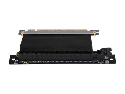 Athena Power CABLE-PCIE16A1-L5V2 Focus 1U/2U Chassis, 50mm Straight PCI-E x16 PCIe 3.0 High Quality Flexible EMI Shielded Ribbon 90-Degree Left Angle Riser Cable, Wide Range Verticle Mounting GPU Support - OEM