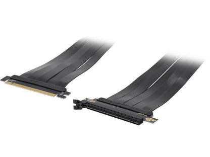 Athena Power CABLE-PCIE16A1-60V2 600mm PCI-E x16, PCIe 3.0 (Support 4.0 / 64GB) High Quality Flexible EMI Shielded Ribbon Riser Cable, Wide Range Verticle Mounting GPU Support Straight - OEM