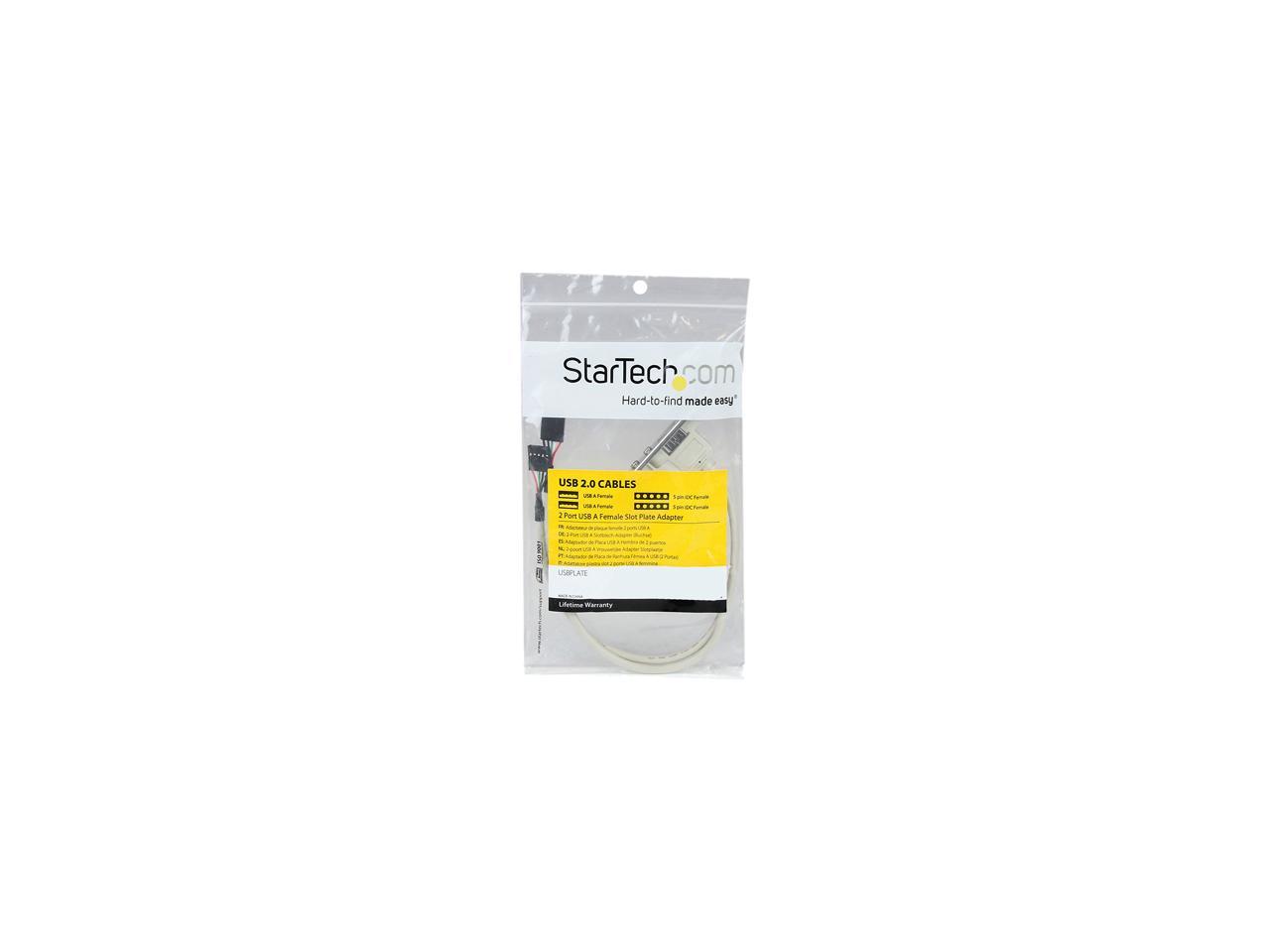 StarTech.com USBPLATE 2-Port USB A Female Slot Plate Adapter