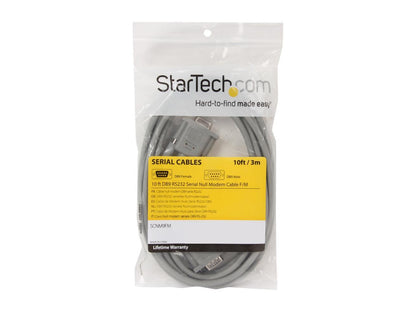 StarTech.com Model SCNM9FM 10 ft. DB9 RS232 Serial Null Modem Cable Female to Male