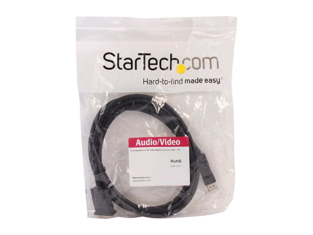 StarTech.com DP2DVIMM10 10 ft DisplayPort to DVI Video Adapter Converter Cable - M/M