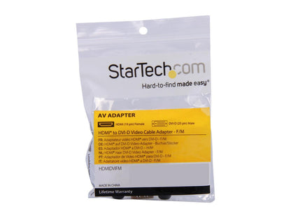 StarTech.com HDMIDVIFM HDMI to DVI-D Video Cable Adapter - F/M - HD to DVI - HDMI to DVI-D Converter Adapter